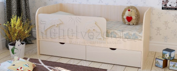 Друзья Кровать детская 2 ящика 1.6 Ваниль глянец в Верх-Ирмени - verh-irmen.mebel54.com | фото
