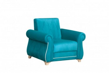 Кресло для отдыха "Порто" (велюр киви бирюза / микровельвет крем) в Верх-Ирмени - verh-irmen.mebel54.com | фото
