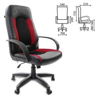 Кресло офисное BRABIX Strike EX-525 (черно-красный) в Верх-Ирмени - verh-irmen.mebel54.com | фото