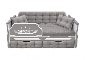 Кровать 160 серии Спорт 2 ящика 45 Серый (подушки) в Верх-Ирмени - verh-irmen.mebel54.com | фото