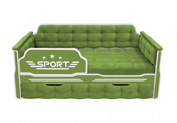 Кровать 180 серии Спорт 1 ящик 76 Зелёный (мягкие боковые накладки) в Верх-Ирмени - verh-irmen.mebel54.com | фото