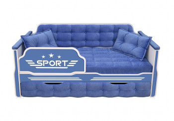 Кровать 180 серии Спорт 1 ящик 85 Синий (подушки) в Верх-Ирмени - verh-irmen.mebel54.com | фото