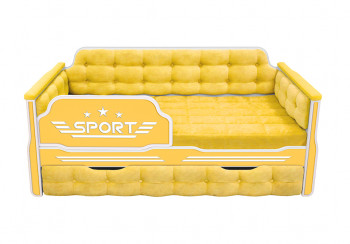 Кровать 190 серии Спорт 1 ящик 74 Жёлтый (мягкие боковые накладки) в Верх-Ирмени - verh-irmen.mebel54.com | фото