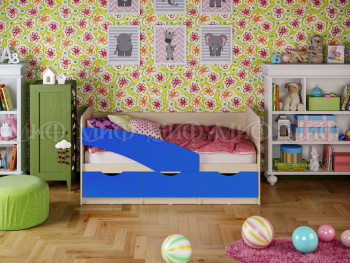 Кровать Бабочки 2,0м (Синий матовый) в Верх-Ирмени - verh-irmen.mebel54.com | фото