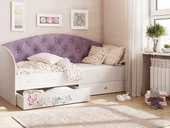 Кровать детская Эльза Белый/Фиолетовый в Верх-Ирмени - verh-irmen.mebel54.com | фото