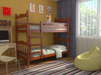 Кровать двухъярусная Соня из массива сосны 800*1890 Орех в Верх-Ирмени - verh-irmen.mebel54.com | фото
