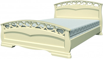 Кровать Грация-1 из массива сосны 1600*2000 Слоновая кость в Верх-Ирмени - verh-irmen.mebel54.com | фото