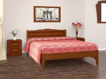 Кровать Карина-7 из массива сосны 1200*2000 Орех в Верх-Ирмени - verh-irmen.mebel54.com | фото