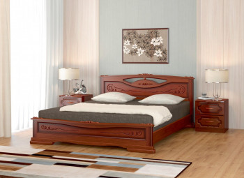 Кровать Карина-7 из массива сосны 1400*2000 Орех в Верх-Ирмени - verh-irmen.mebel54.com | фото