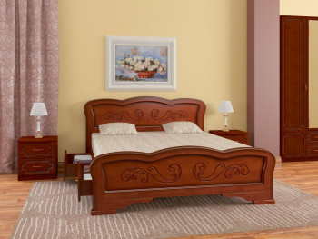 Кровать Карина-8 с ящиками из массива сосны 1200*2000 Орех в Верх-Ирмени - verh-irmen.mebel54.com | фото