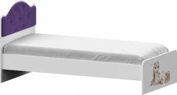 Кровать Каспер с мягкой спинкой и фотопечатью (800х1900)Белый/Фиолетовый в Верх-Ирмени - verh-irmen.mebel54.com | фото