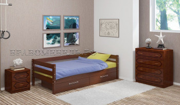Кровать одинарная ГЛОРИЯ из массива сосны  900*2000 (Орех) в Верх-Ирмени - verh-irmen.mebel54.com | фото