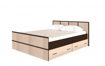 Кровать Сакура с настилом и ящиками 1,4 (Венге/Лоредо) в Верх-Ирмени - verh-irmen.mebel54.com | фото
