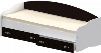 Кровать Софа-7 с мягкой спинкой (800х1900) Белый/Венге в Верх-Ирмени - verh-irmen.mebel54.com | фото