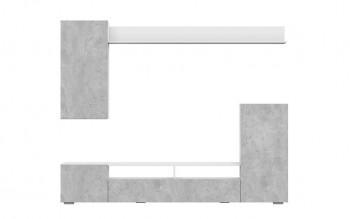 Мебель для гостиной МГС 4 (Белый/Цемент светлый) в Верх-Ирмени - verh-irmen.mebel54.com | фото