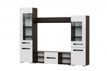 Мебель для гостиной МГС 6 (Исполнение 1/Венге/Белый глянец) в Верх-Ирмени - verh-irmen.mebel54.com | фото