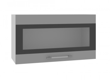 Ройс ВПГСФ 800 Шкаф верхний горизонтальный со стеклом с фотопечатью высокий (Графит софт/корпус Серый) в Верх-Ирмени - verh-irmen.mebel54.com | фото