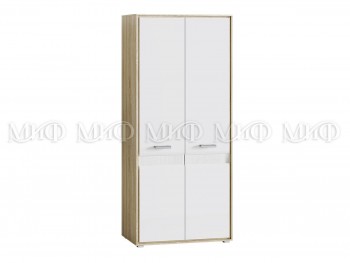 Шкаф 2-х створчатый спальня Фортуна (Дуб сонома/белый глянец) в Верх-Ирмени - verh-irmen.mebel54.com | фото