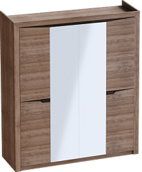 Шкаф четырехдверный Соренто Дуб стирлинг/Кофе структурный матовый в Верх-Ирмени - verh-irmen.mebel54.com | фото