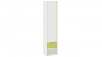 Шкаф для белья комбинированный «Сканди» Дуб Гарден/Белый/Зеленый в Верх-Ирмени - verh-irmen.mebel54.com | фото
