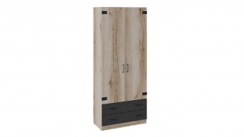 Шкаф для одежды комбинированный «Окланд» (Фон Черный/Дуб Делано) в Верх-Ирмени - verh-irmen.mebel54.com | фото