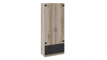 Шкаф для одежды комбинированный «Окланд» (Фон Черный/Дуб Делано) Распродажа в Верх-Ирмени - verh-irmen.mebel54.com | фото