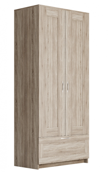 Шкаф двухдверный Сириус с 1 ящиком дуб сонома в Верх-Ирмени - verh-irmen.mebel54.com | фото
