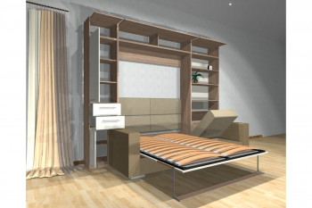 Шкаф-кровать с диваном Каролина в Верх-Ирмени - verh-irmen.mebel54.com | фото