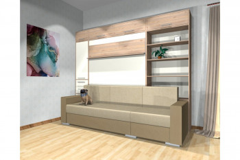 Шкаф-кровать с диваном Каролина в Верх-Ирмени - verh-irmen.mebel54.com | фото