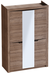 Шкаф трехдверный Соренто Дуб стирлинг/Кофе структурный матовый в Верх-Ирмени - verh-irmen.mebel54.com | фото